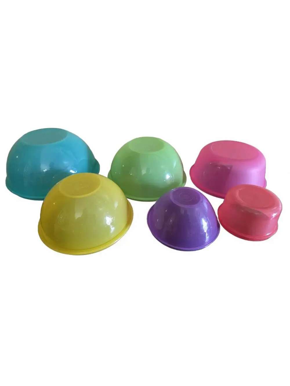 6 Vintage Tupperware Pastel Nesting Mixing Bowls Retro Color